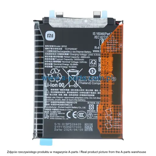 BATERIA BP52 XIAOMI POCO F6 - 1330102000136B ( ORYGINALNA )