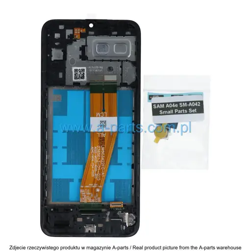 WYŚWIETLACZ LCD + EKRAN DOTYKOWY SAMSUNG A042 GALAXY A04E INCELL CZARNY (Z RAMKĄ) (Z MAŁYMI CZĘŚCIAMI)