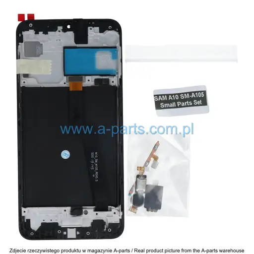WYŚWIETLACZ LCD + EKRAN DOTYKOWY SAMSUNG A105 GALAXY A10 INCELL CZARNY (Z RAMKĄ) (Z MAŁYMI CZĘŚCIAMI)