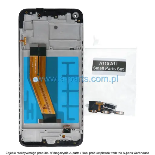 WYŚWIETLACZ LCD + EKRAN DOTYKOWY SAMSUNG A115 GALAXY A11 INCELL CZARNY (Z RAMKĄ) (Z MAŁYMI CZĘŚCIAMI)