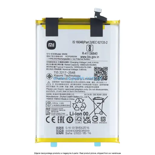 BATERIA BN56 XIAOMI REDMI 9A 9C 9AT A1 A1+ A2 - 46020000425D 46020000DWLM | BN56 (ORYGINALNA)