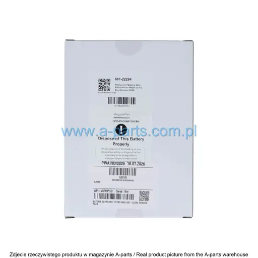 BATERIA DO IPHONE 13 PRO MAX 661-22294 SERVICE PACK
