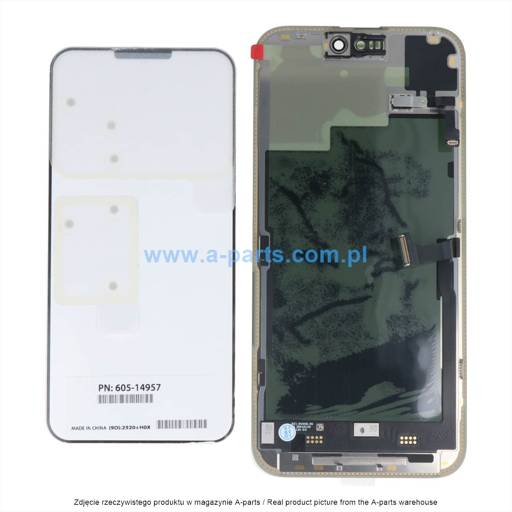 WYŚWIETLACZ LCD + EKRAN DOTYKOWY DO IPHONE 15 PRO MAX + TAŚMA FLEX SENSORÓW Z DEMONTAŻU