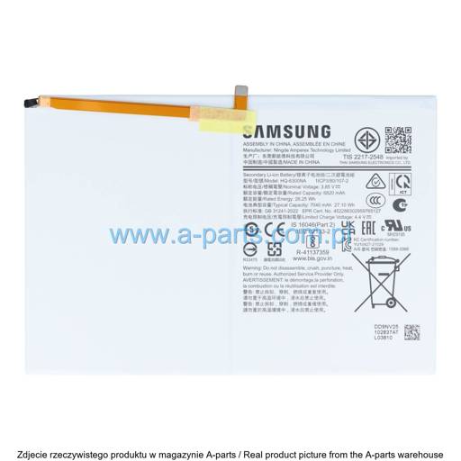 BATERIA SAMSUNG TAB A8 SM-X200 HQ6300NA 7040MAH GH81-23918A (ORYGINALNA)