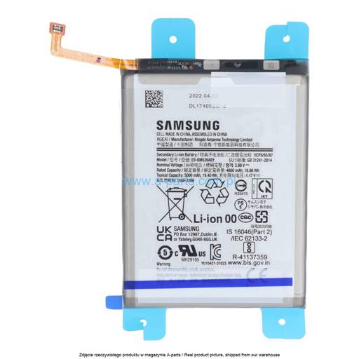 BATERIA SAMSUNG M52 5G SM-A236 SM-M236 SM-M336 SM-M526 EB-BM526ABY 5000MAH GH82-27092A (ORYGINALNA)