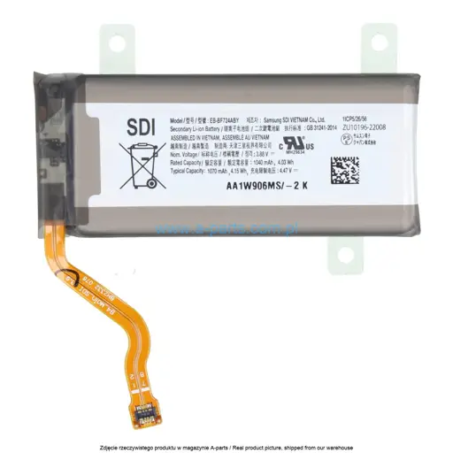 BATERIA SAMSUNG Z FLIP 4 5G SM-F721 EB-BF724ABY 1070MAH GH82-29433A (podstawowa) (ORYGINALNA)