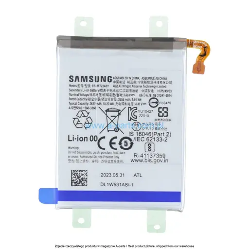 BATERIA SAMSUNG Z FLIP 4 5G SM-F721 EB-BF723ABY 2630MAH GH82-29434A (dodatkowa) (ORYGINALNA)