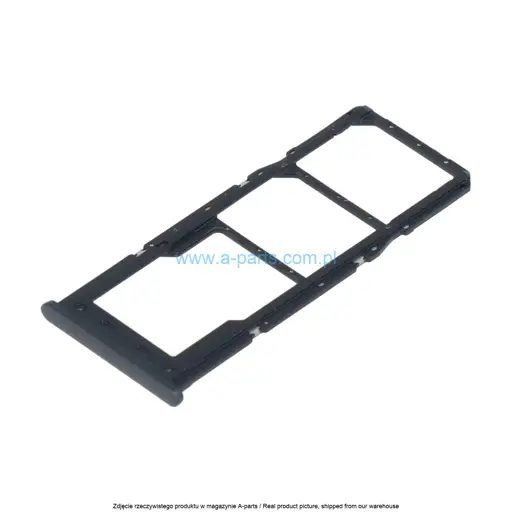 SZUFLADKA TACKA KARTY SIM (DS) SAMSUNG A12 SM-A125 A12 NACHO SM-A127 - CZARNA - GH98-46124A ( ORYGINALNA )