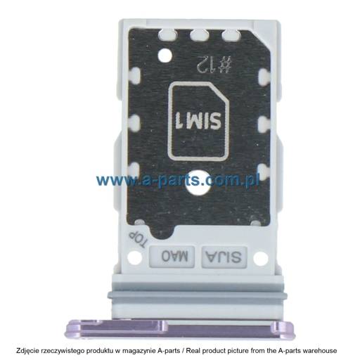 SZUFLADKA TACKA KARTY SIM SAMSUNG S22 5G SM-S901 - JASNO FIOLETOWA - GH98-47086G ( ORYGINALNA )