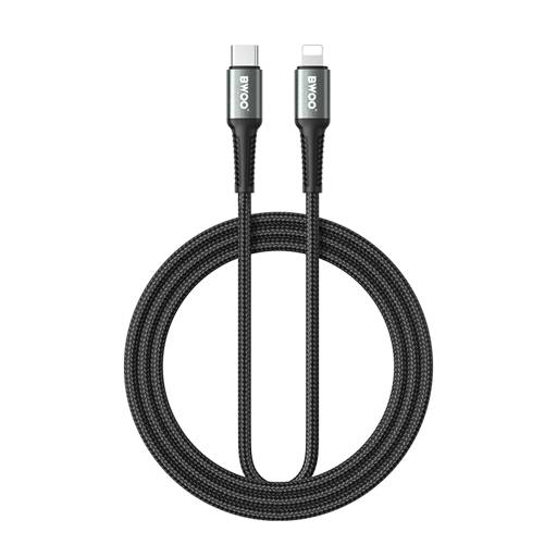 BWOO KABEL PLECIONY USB-C - LIGHTNING 3M 30W CZARNY