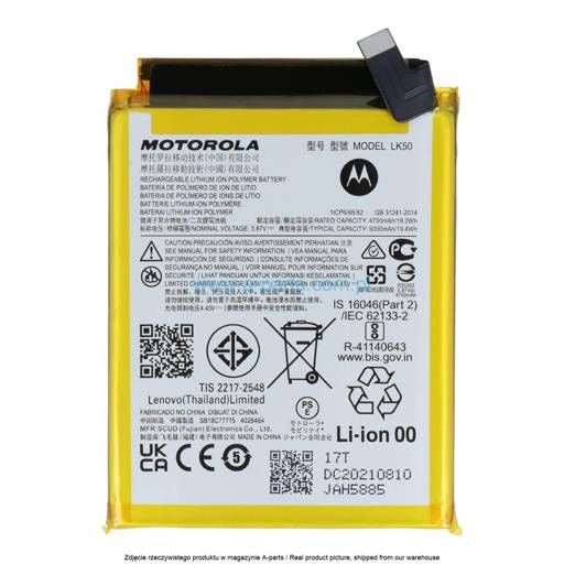 BATERIA LK50 MOTOROLA MOTO G60S XT2133 - SB18C77773 SB18C77775 ( ORYGINALNA )