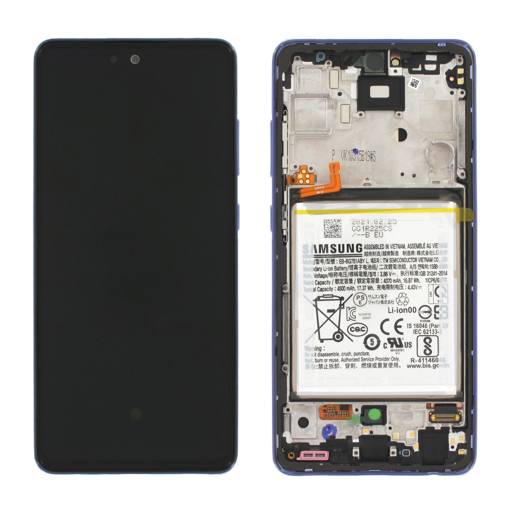 WYŚWIETLACZ LCD + EKRAN DOTYKOWY SAMSUNG A52 5G SM-A526 - BIAŁY - GH82-25230D GH82-25229D (ASSEMBLED )