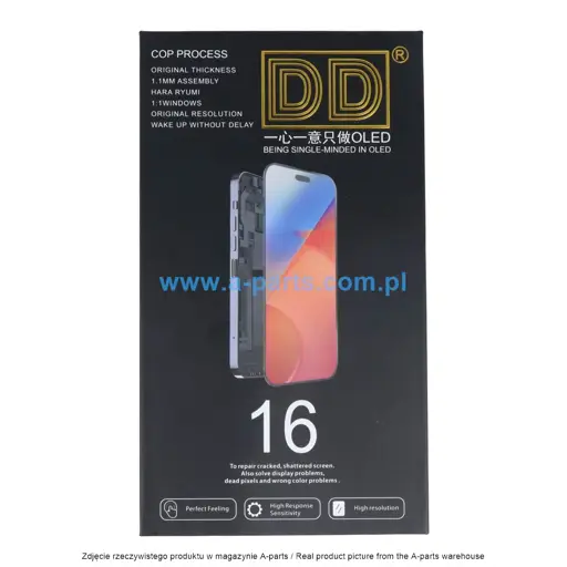 WYŚWIETLACZ LCD + EKRAN DOTYKOWY 60HZ DO IPHONE 16 OLED SOFT DD